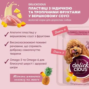 vlazhnyy-korm-dlja-sobak-delickious-85-g--indeyka-i-tropicheskie-frukty-79090885440296